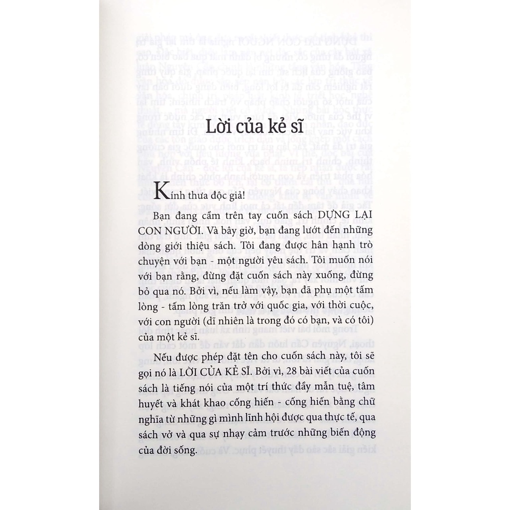 Sách Dựng Lại Con Người - Lời Của Kẻ Sĩ