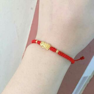 Dây tết chỉ đỏ may mắn mix tì hưu bạc mạ vàng