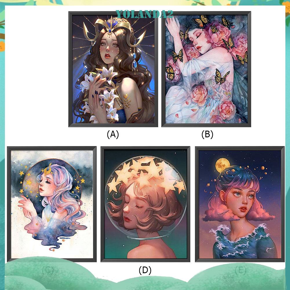 Tranh thêu chữ thập vải canvas 11CT hình nữ hoàng sáng bóng
