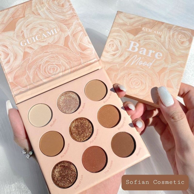 GUICAMI - Bảng phấn mắt nội địa Trung Guicami Nude Rose nhũ lì 9 ô Bare Mood, Blush Crush màu đất siêu xinh, siêu mịn | BigBuy360 - bigbuy360.vn
