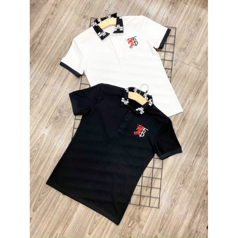 Áo thun cổ trụ cao cấp thêu logo nổi bật(chất thun cotton 100%)