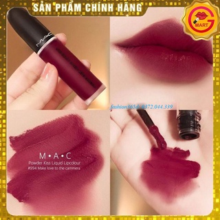 Son kem lì mac powder kiss liquid 994 make love to the camera - màu đỏ rượu trầm