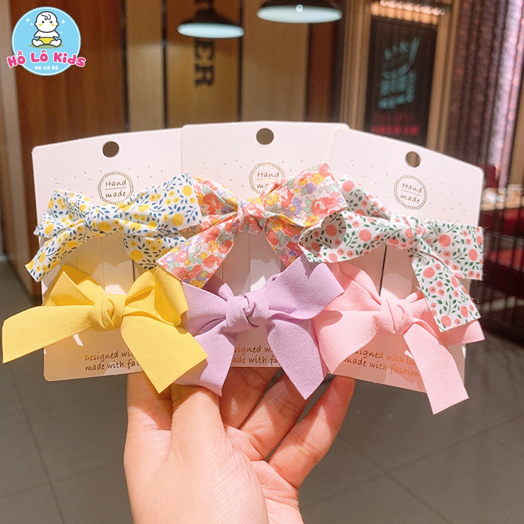 Set 2 kẹp tóc nơ nhiều mẫu hình bướm xinh xắn phong cách Hàn Quốc Hồ Lô Kids