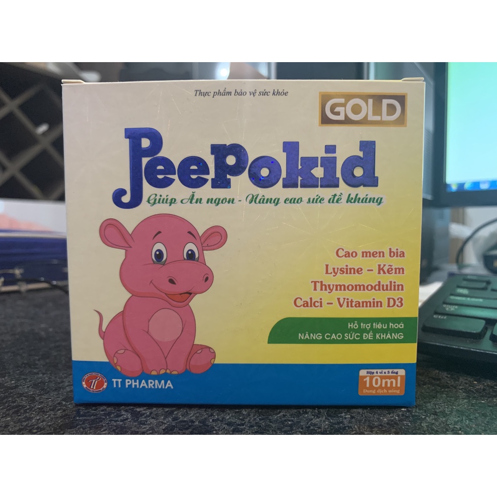 PEEPOKID  Gold  - Tăng cường sức đề kháng, giúp bé ăn ngon,ngủ tốt,thông minh ( ống 10ml, Hộp 20 ống
