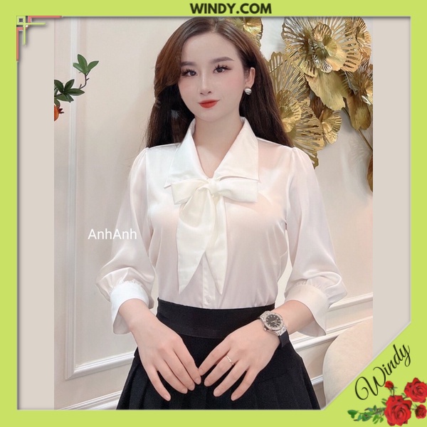 Áo Công Sở Nữ Kiểu Dáng Tay Nỡ Trẻ Trung Chất Von Cao Cấp Thoáng Mát WD5256