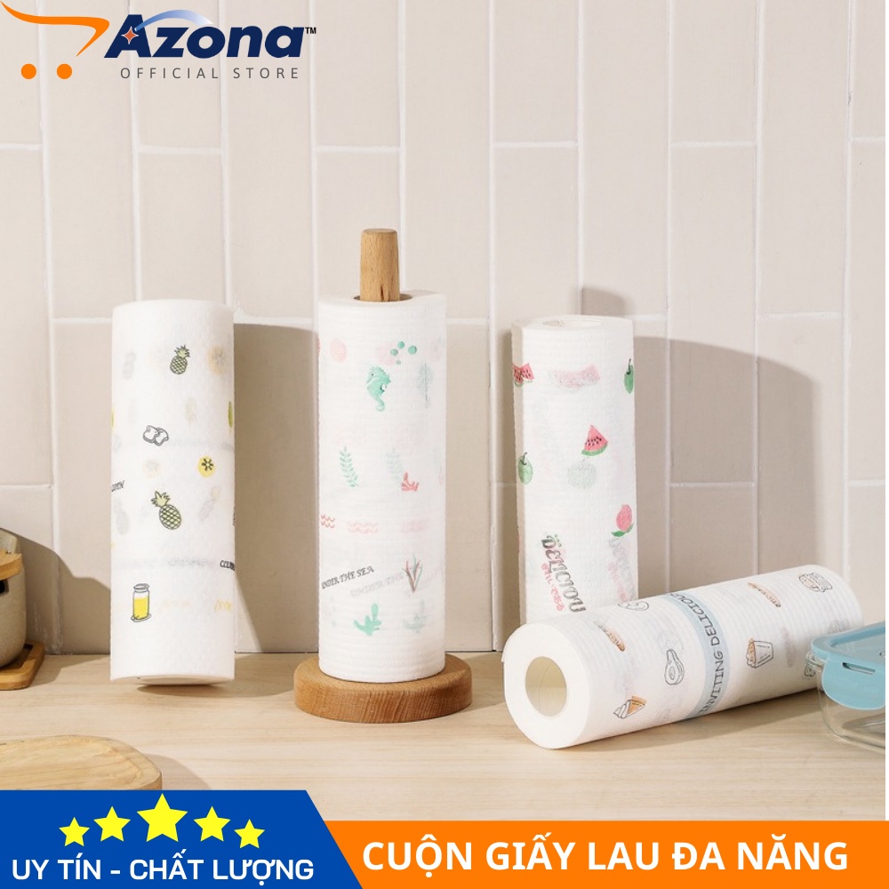 Cuộn Giấy Lau Đa Năng Nhà Bếp Có Thể Giặt Được -Cuộn Giấy Lau Bếp Vải In Hình Không Dệt