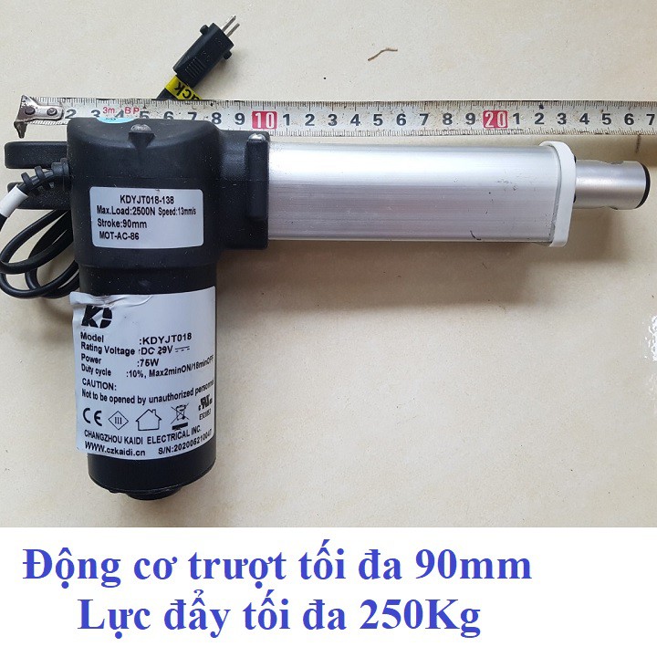 Động cơ Xi lanh dạng trượt các loại, nâng cao tối đa 233mm và 250Kg
