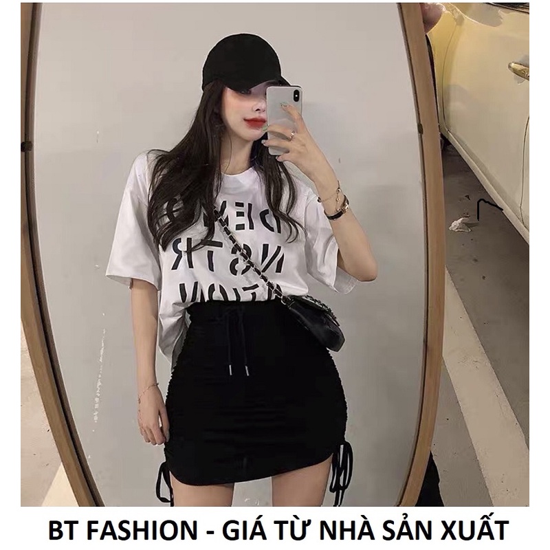 Chân VÁY Ngắn Thun Ôm Body Dây Rút 2 Bên HOT - BT Fashion  + VIdeo, Hình Thật