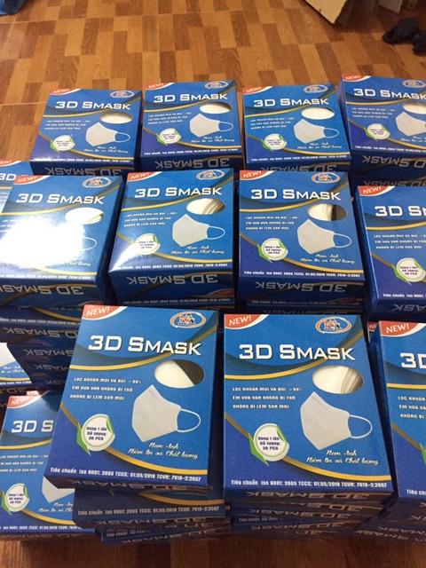 [Chính hãng] Khẩu trang Nam Anh 3D Smask 4 lớp kháng khuẩn cao cấp 20 chiếc/hộp