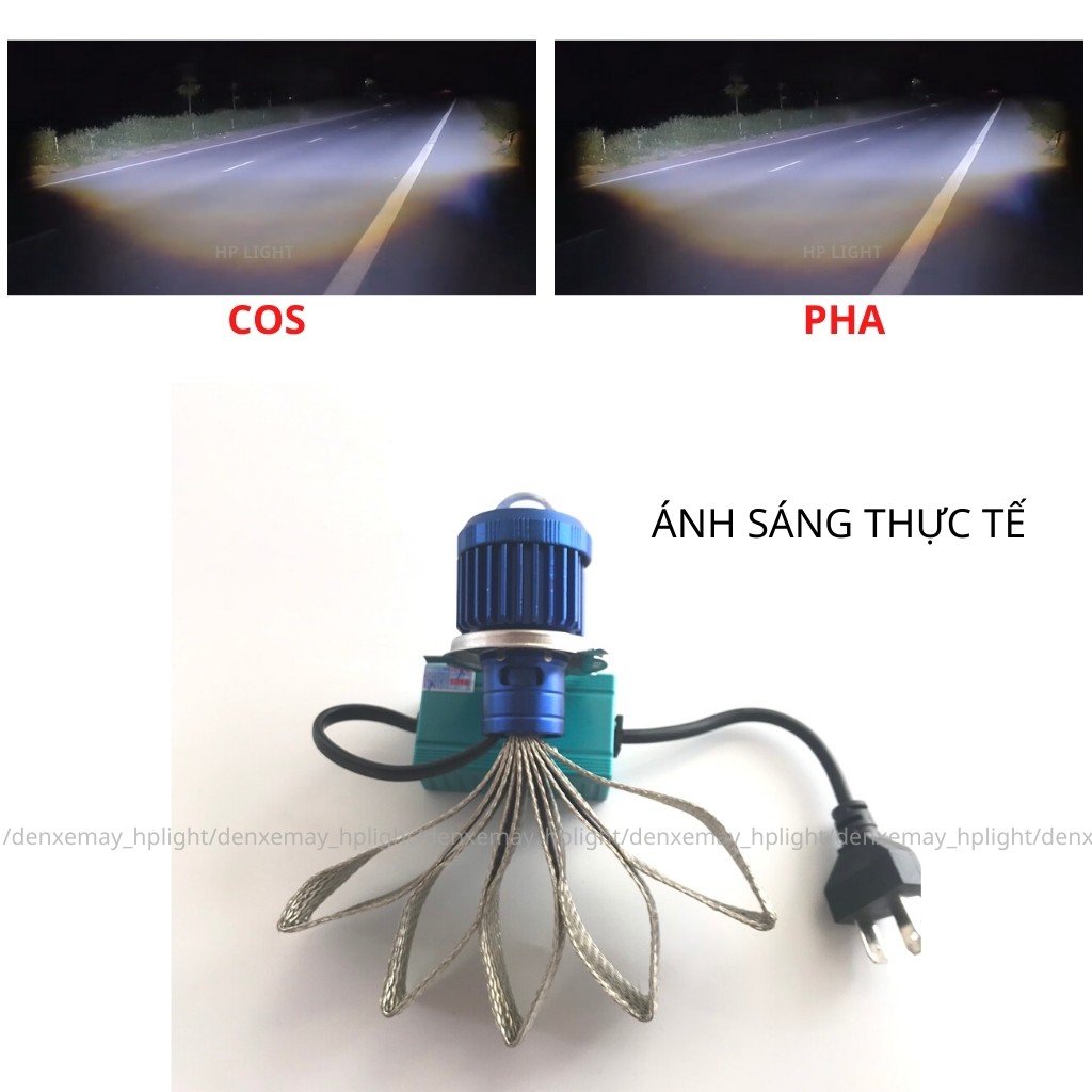 Đèn Led Xe Máy Bi Cầu Cos Trắng Pha Trắng H4 Siêu Sáng_Led HP LIGHT V1 TRẮNG