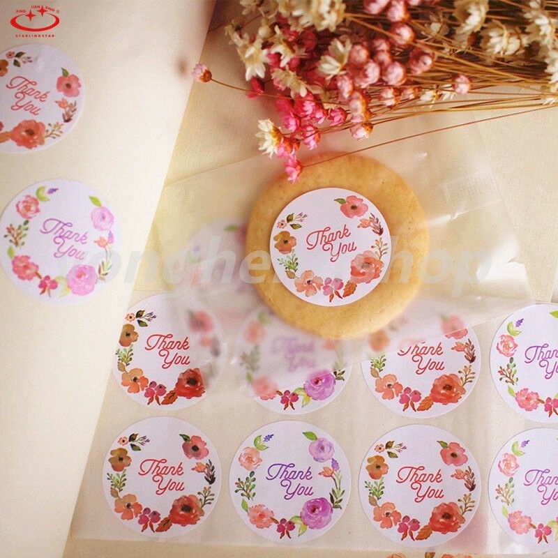Set 120 miếng dán chữ thank you dùng trang trí bánh