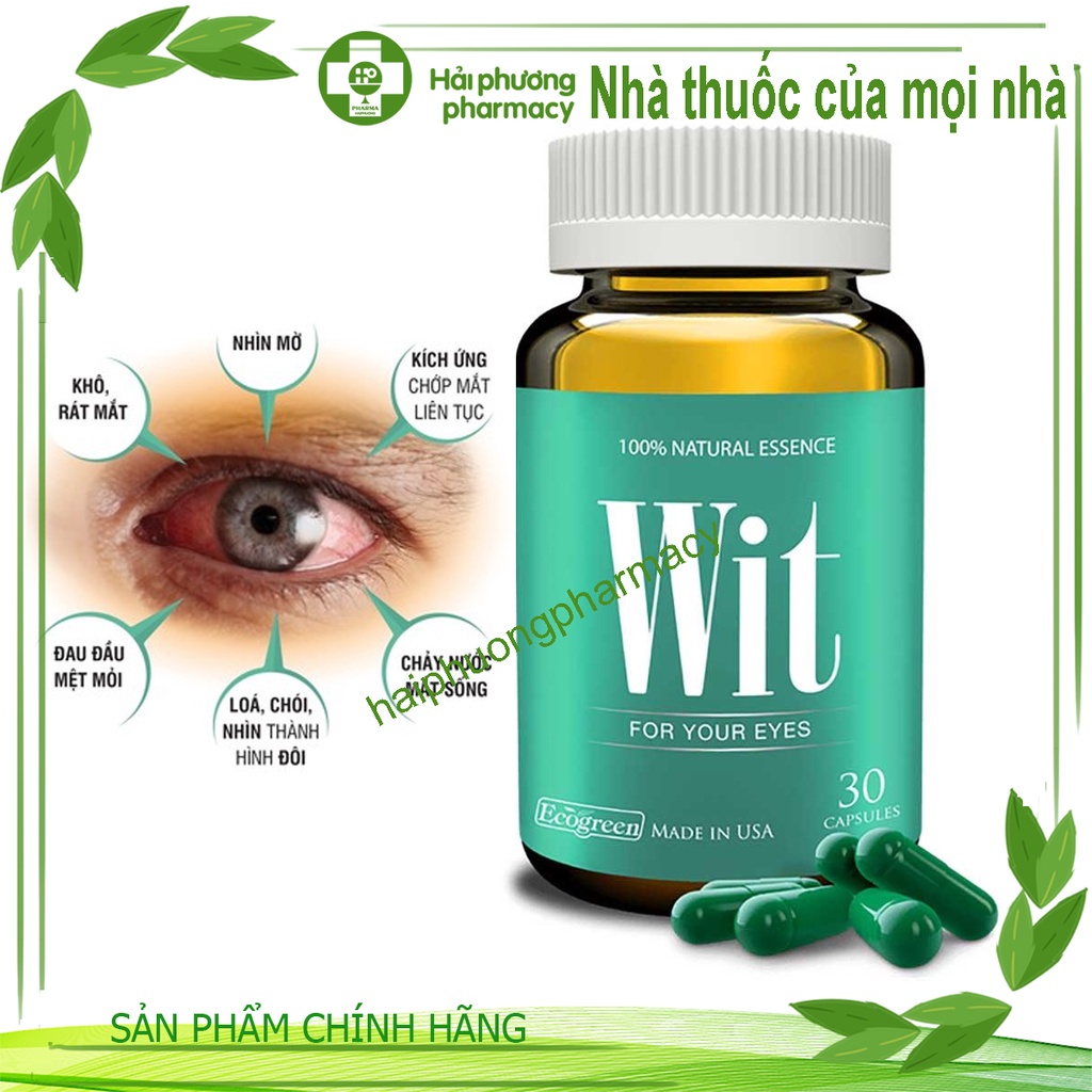 Wit bổ mắt - Có tem tích điểm tặng quà, viên sáng mắt, dưỡng mắt, giảm cận thị, khô mắt, viễn thị, loạn thị