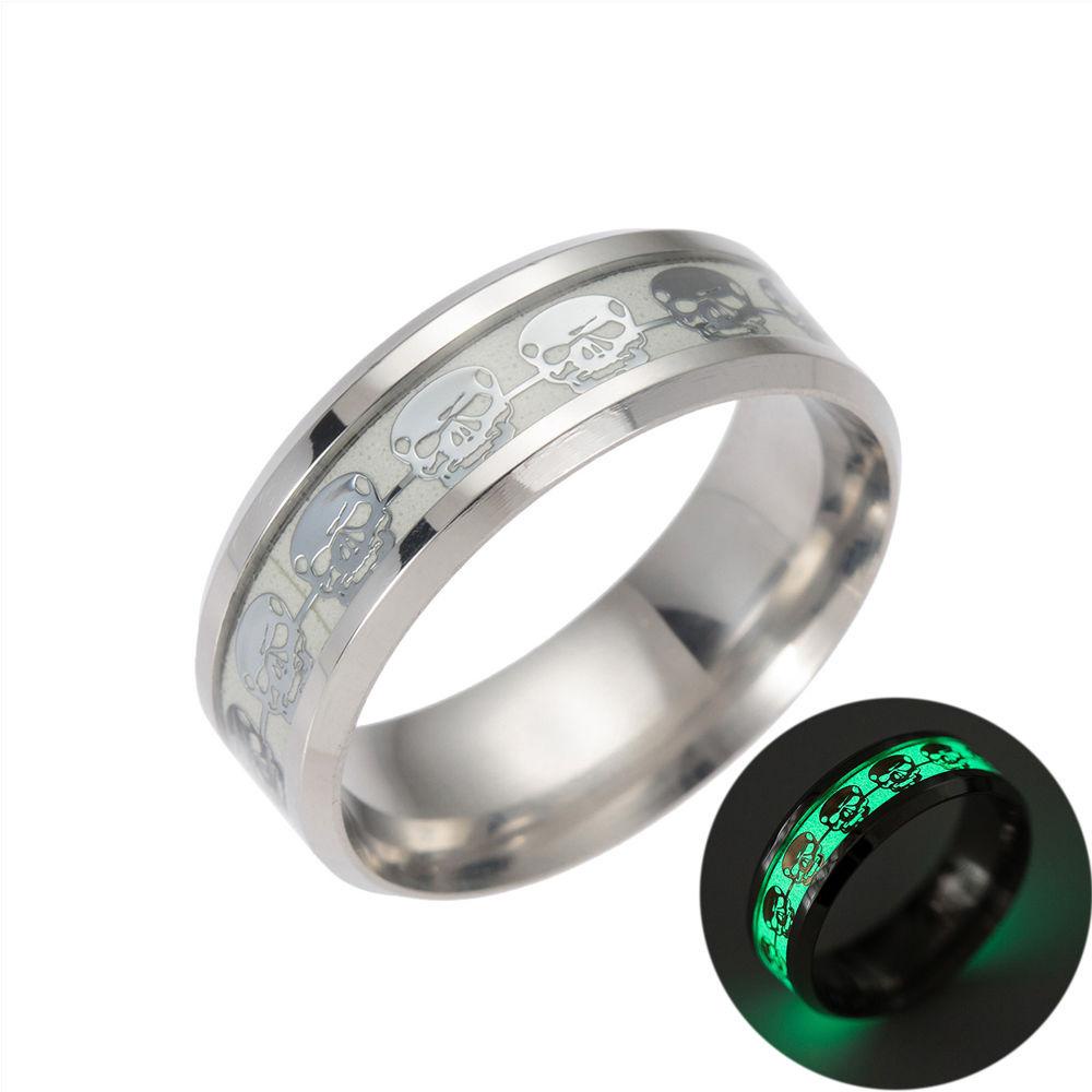 Nhẫn Dạ Quang Bằng Thép Không Gỉ Phát Sáng Trong Đêm Hàng Mới Dành Cho Nam Và Nữ