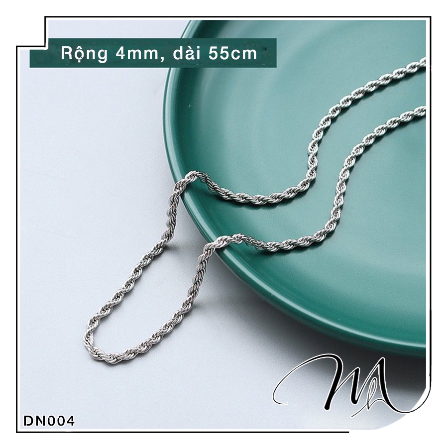 Dây chuyền nam nữ unisex dây trơn không mặt Titan nhiều mẫu - Măng's House DC183 trắng