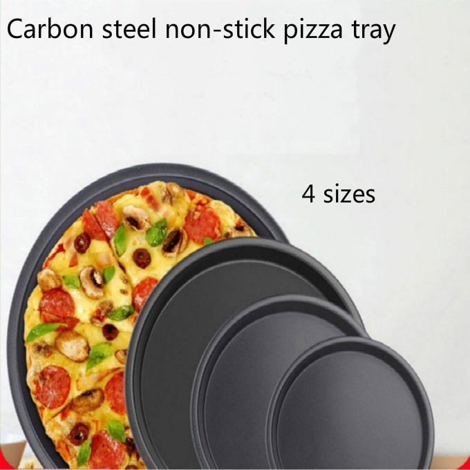 Khay Tròn Nướng Bánh Pizza 6/7/8/9 Inch Chống Dính Bằng Thép Carbon