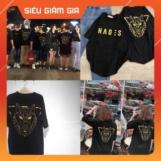 Áo phông áo phông unisex - đen mặt sói