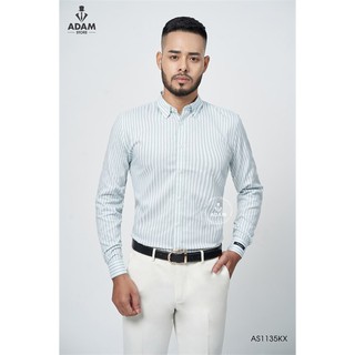 Áo sơ mi nam adam store kẻ xanh smas1135kx