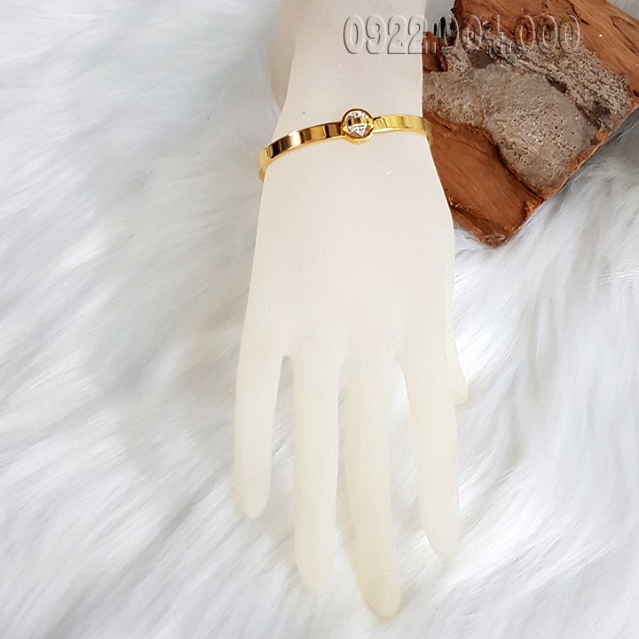 Vòng tay trơn cẩn 1 viên đá, vòng tay nữ VZ1754