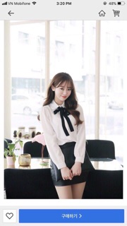 Sơ mi trắng Oasis li ngực cổ nơ