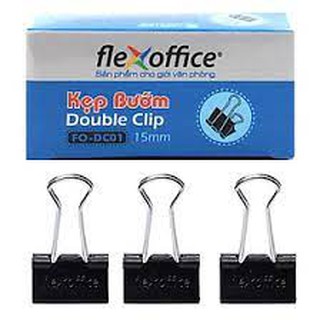 Kẹp bướm đen Flexoffice 15mm