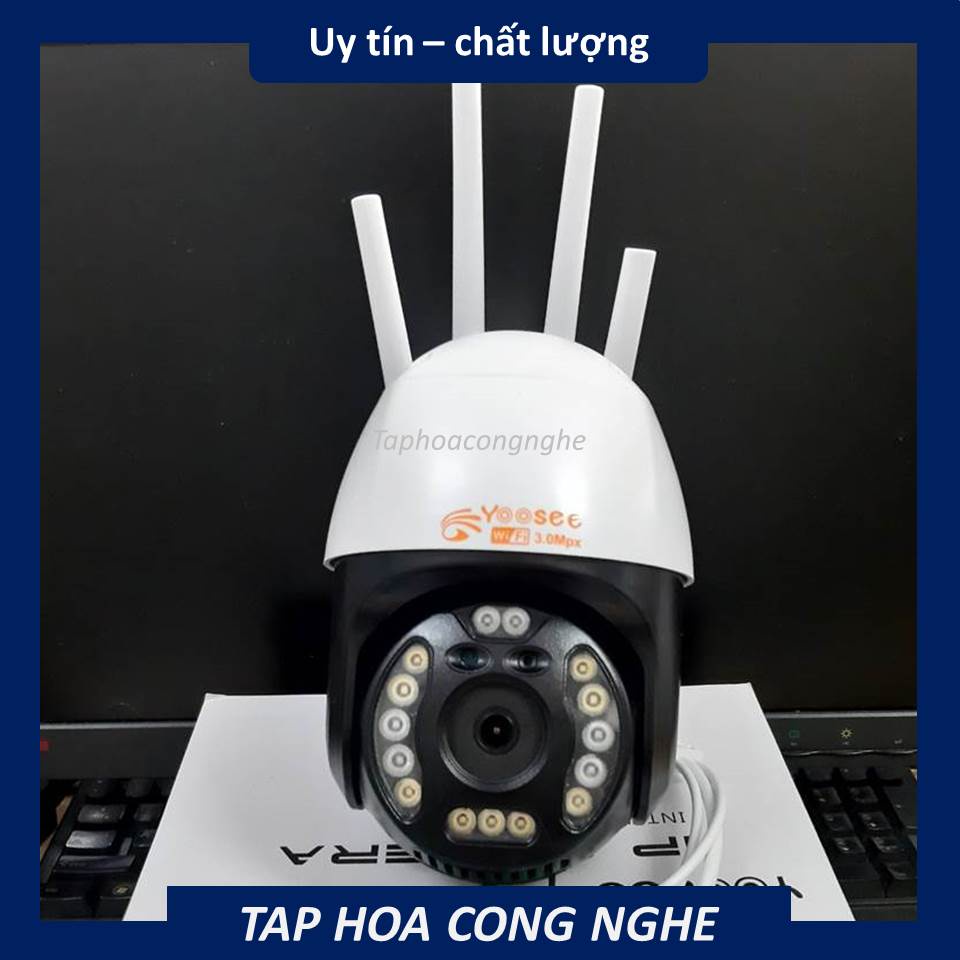 Camera Yoosee wifi ngoài trời 3.0 xoay 360 độ PTZ 4 anten - có màu ban đêm - đàm thoại 2 chiều