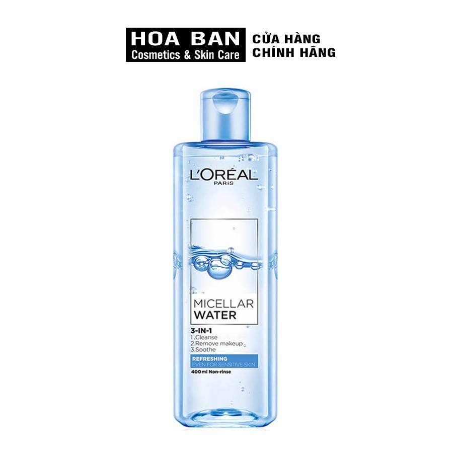 Nước tẩy trang cho mọi loại da L'Oreal Paris 3-in-1 Micellar Water 400ml | BigBuy360 - bigbuy360.vn