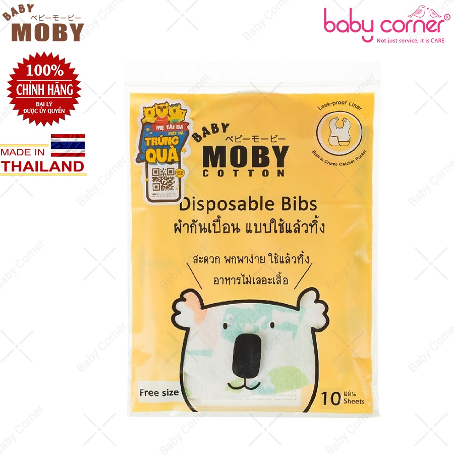 YẾM GIẤY CHỐNG THẤM MOBY BABY Cho Bé (TÚI 10 CÁI)