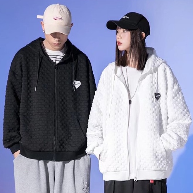 Áo Khoác Hoodie Nam Nữ Màu Trơn Phối Dây Xích Kiểu Hàn Quốc Thời Trang Cho áo khoác hoodie zip nữ áo khoác hoodie form rộng áo khoác hoodie cặp