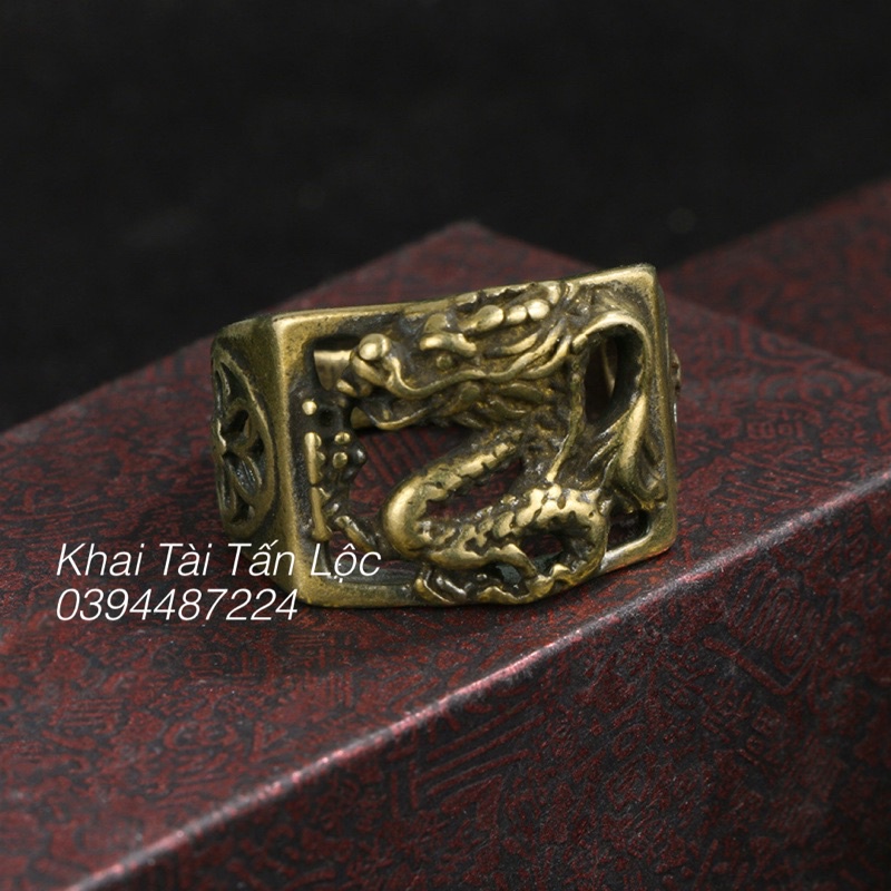 NHẪN RỒNG BẰNG ĐỒNG KÈM HỘP ĐỰNG