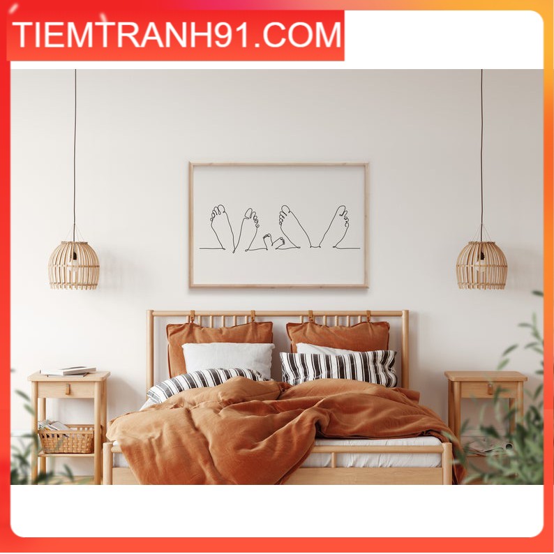 Tranh treo tường | Line art-Baby Feet Print 35 , tranh canvas giá rẻ