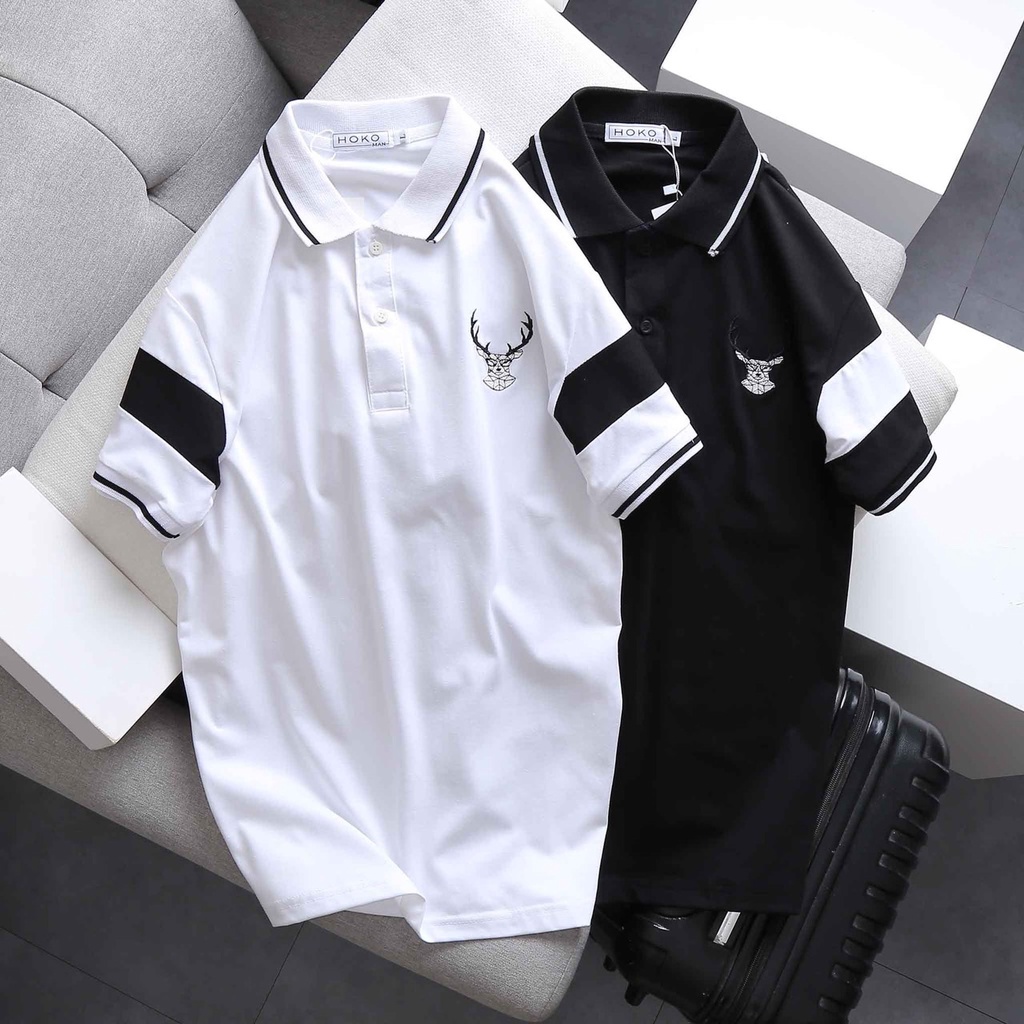 Áo thun Polo Nam nữ chất thun cá sấu Sừng hươu style Hàn quốc phong cách Ulzzang