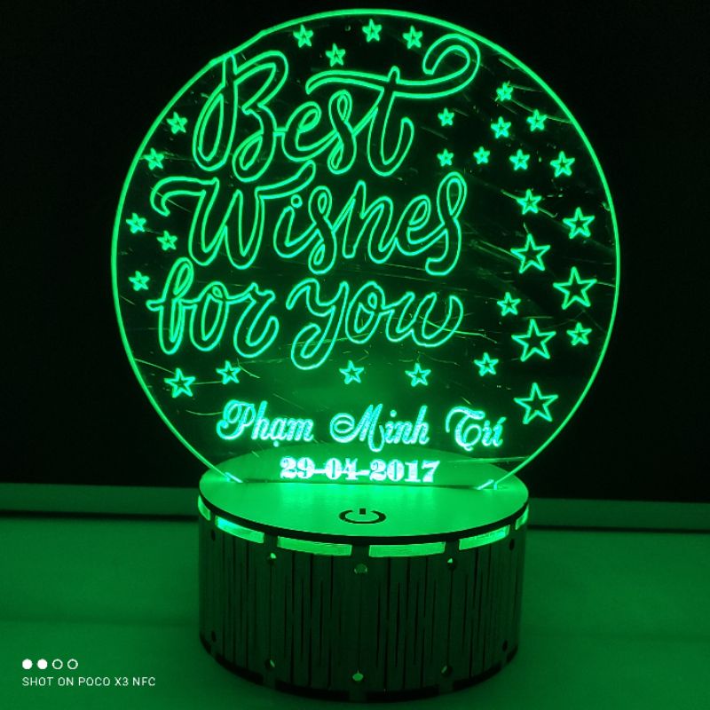 Đèn Ngủ Led 3D - Best Wishes For You