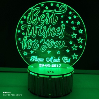 Đèn Ngủ Led 3D - Best Wishes For You
