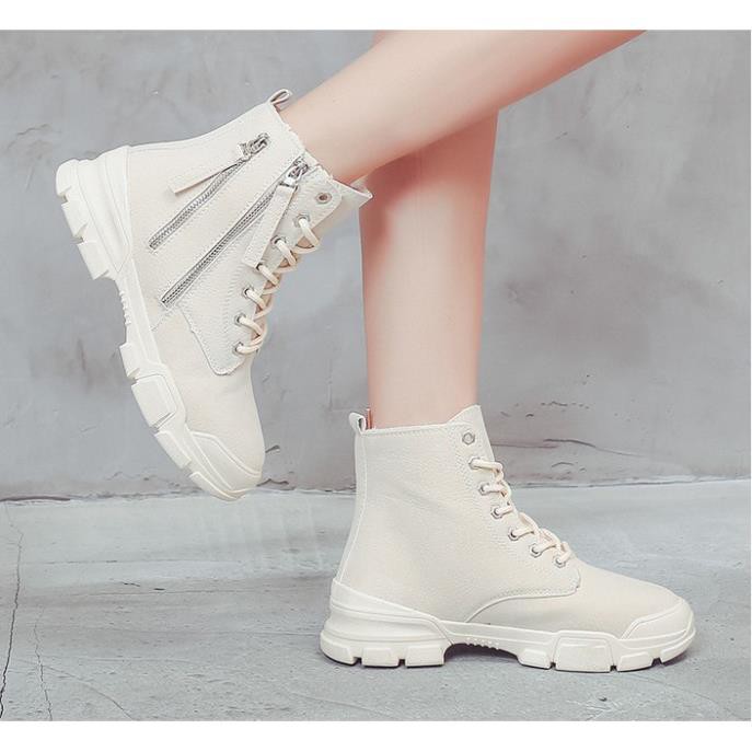 Có ảnh thật - Giày boot nữ cổ lửng không độn đế phong cách Hàn Quốc B135 . new new new . 2020 K . : : : * : ʳ ! #