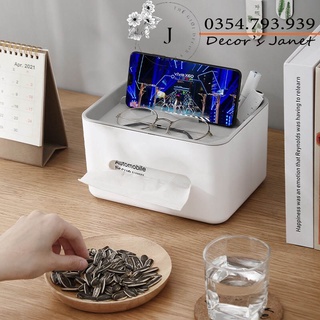[Hàng cao cấp] Hộp đựng khăn giấy để bàn đa năng