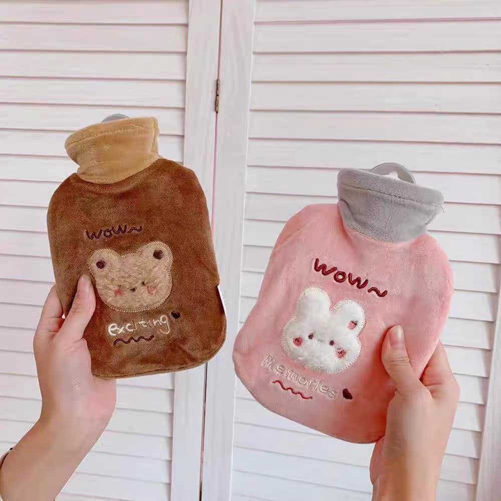 Túi chườm nóng lạnh nhung mềm giảm đau bụng đến tháng, túi chườm giữ ấm hạ sốt 400ml