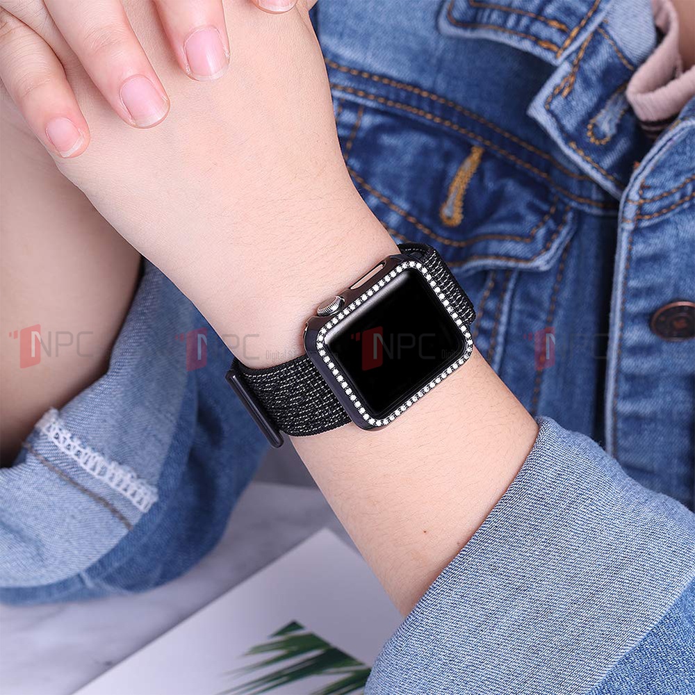 Ốp Bảo Vệ Đồng Hồ iWatch Đính Đá Sang Trọng dành cho Series 7 kích thước 41mm 45mm Chống Trầy Xước Va Đập