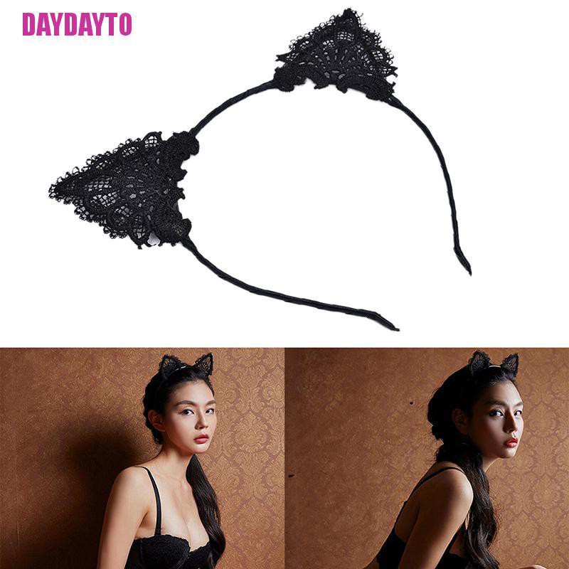 Băng Đô Tai Mèo Phối Ren Dễ Thương Dành Cho Nữ