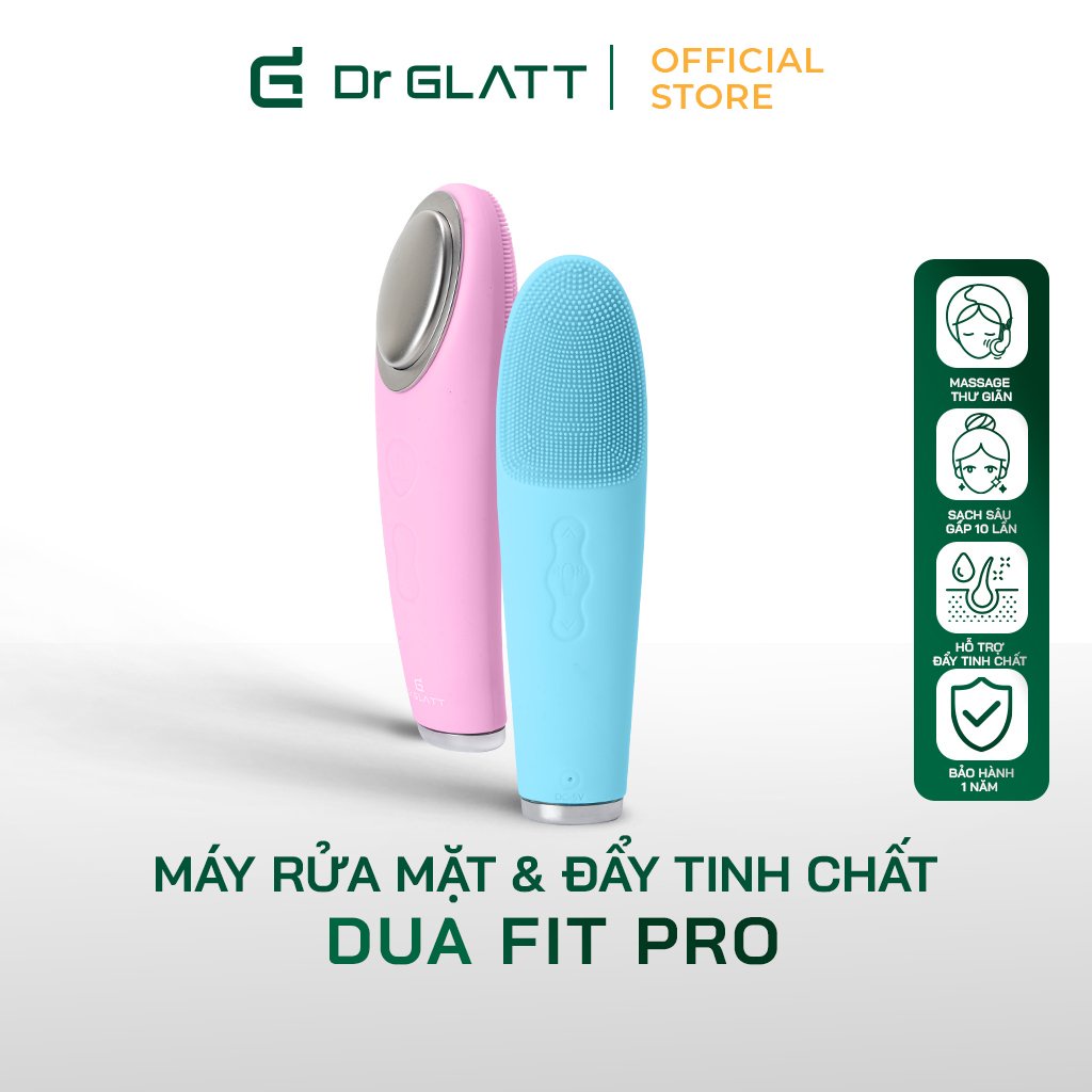 Máy rửa mặt Dr Glatt Dua Fit Pro, chăm sóc da toàn diện, rửa mặt, tẩy trang, đẩy dưỡng 3in1