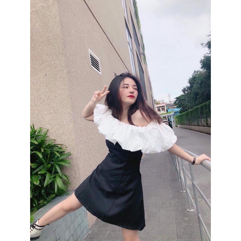 Váy trễ vai trắng bồng triết eo dáng xòe tiểu thư/ Váy suông nữ basic dáng ngắn thời trang hàn quốc_xuongmaythuhien | BigBuy360 - bigbuy360.vn