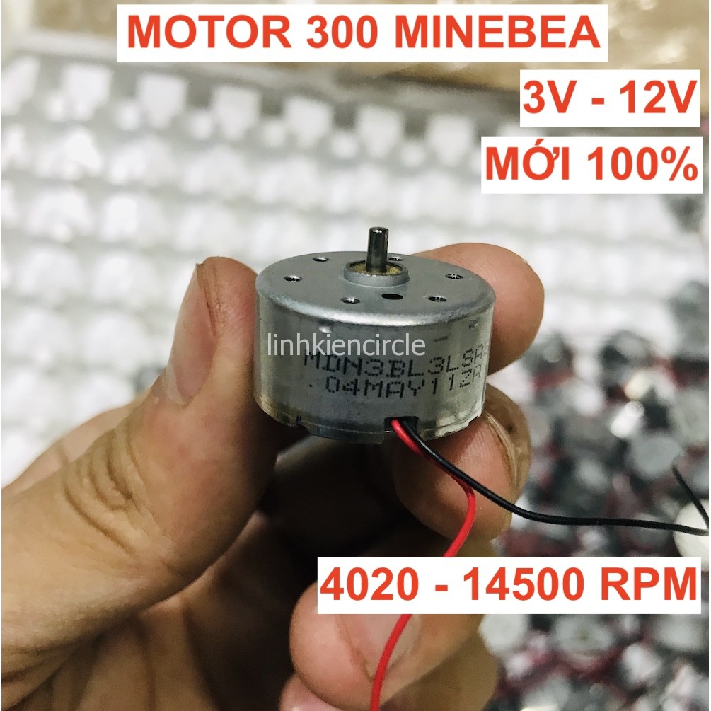 Motor mini 300 mới 100% của Minebea chất lượng cao 3V - 12V Tốc độ 4050 - 14500 RPM - LK0348