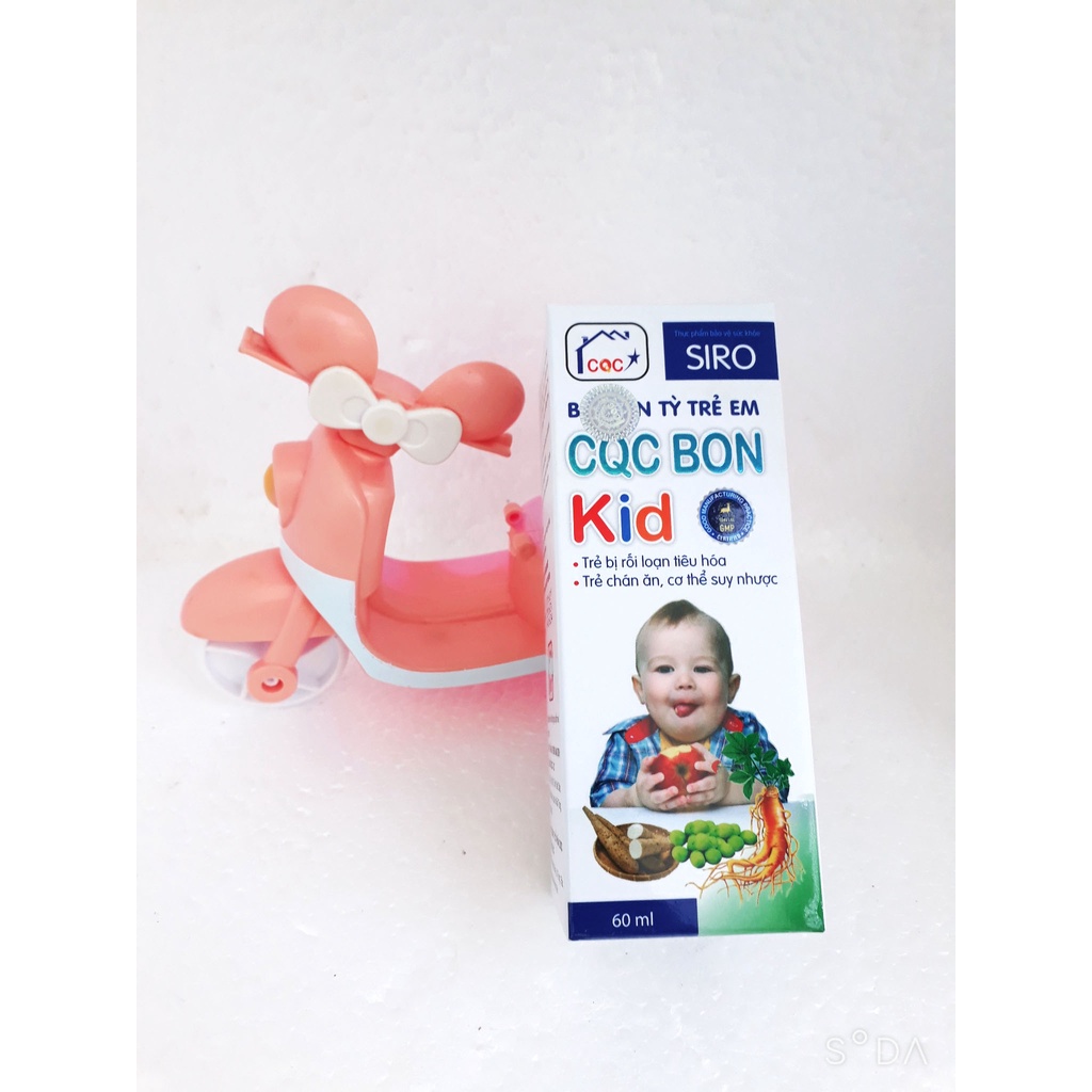 Siro bổ kiện tỳ trẻ em CQC BON Kid, hỗ trợ tăng cường tiêu hóa, giúp ăn ngon miệng; hỗ trợ tăng cường sức khỏe
