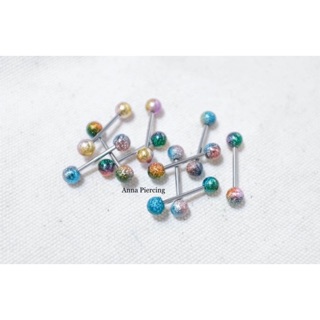 Khuyên lưỡi nhiều màu sắc JOLLY bằng thép y tế dùng trong xỏ khuyên piercing