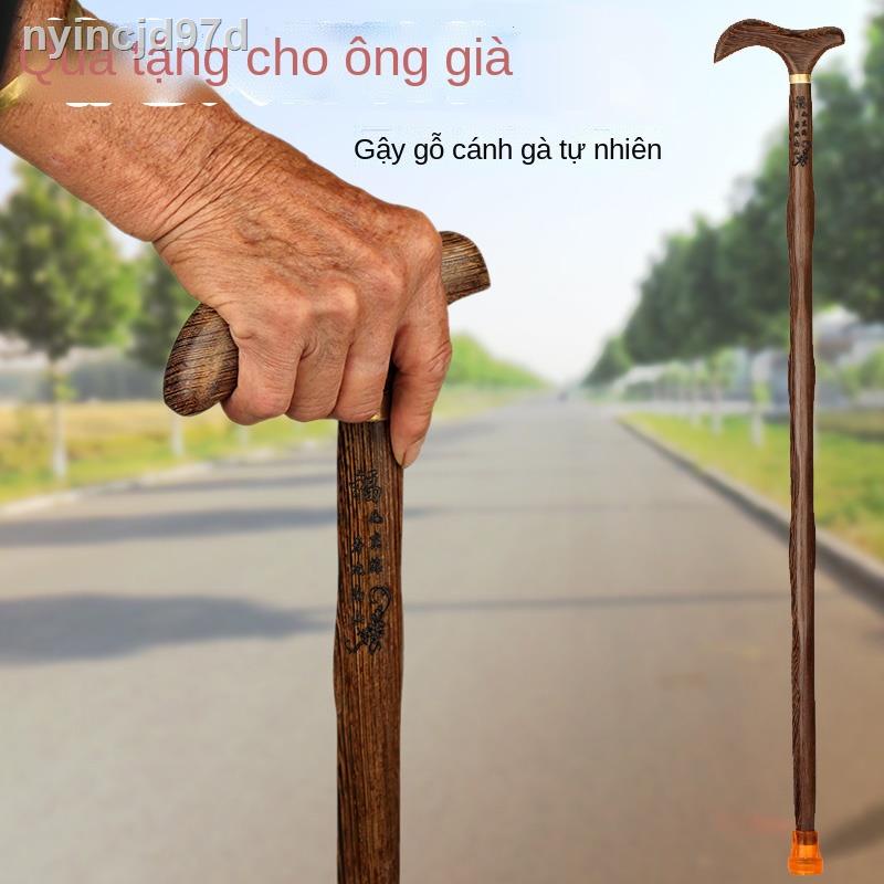 ❃✜Yaxuanzhai gỗ gụ wenge cung cấp cho người cao tuổi Gậy đi bộ hàng đầu cũ bằng rắn chống tay có thể được k
