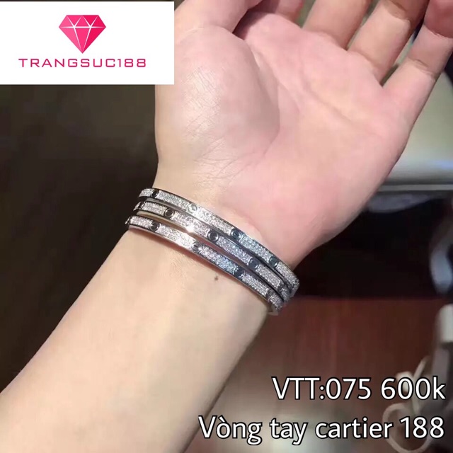 Vòng Cartier 2 Hàng Hột Mỏng