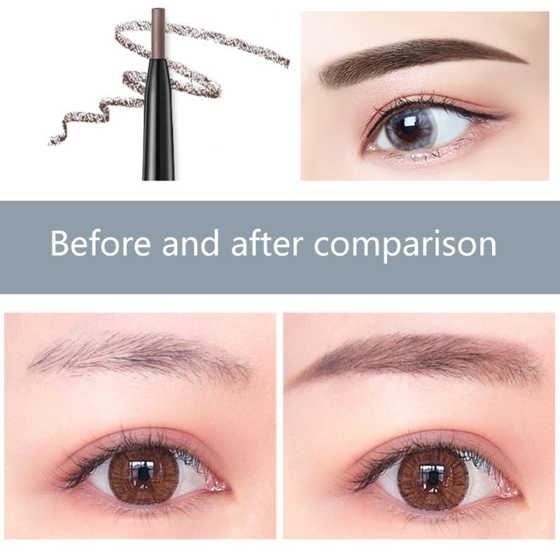 [Hàng mới về] Chì kẻ mày hai đầu có đầu cọ xoay được chống nước không lem lâu trôi 5 màu tùy chọn cho lông mày cực mảnh