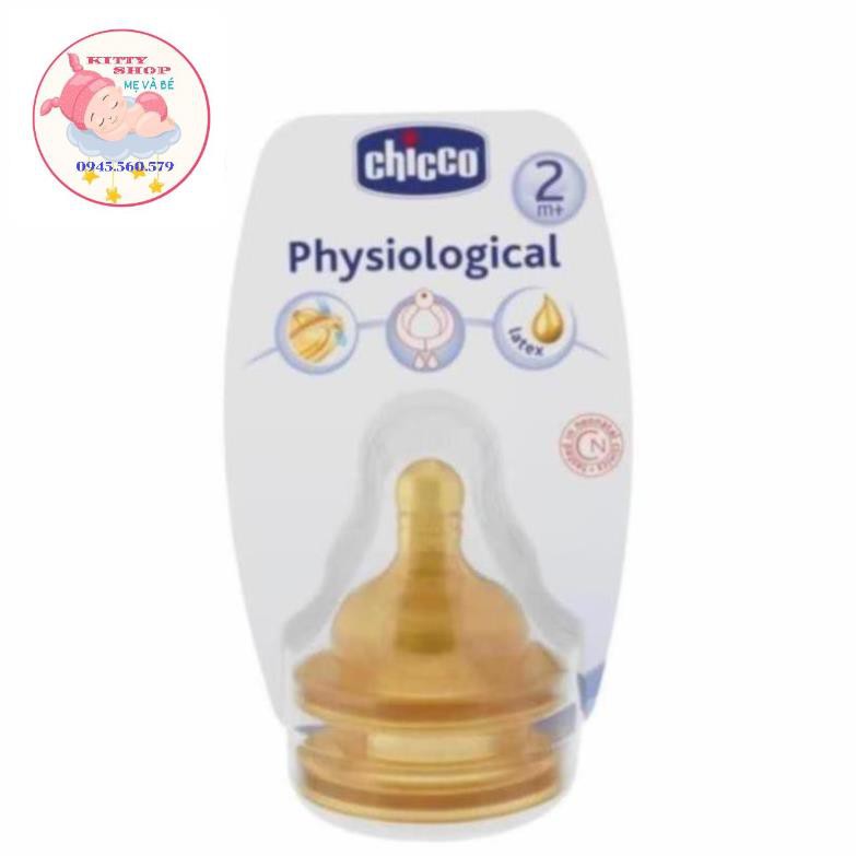 Hai núm ty cao su chống đầy hơi dòng chảy trung bình 2m+ Chicco Ý