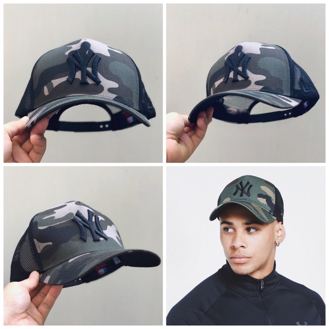 Nón NY Camo form trucker đứng