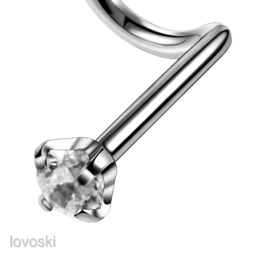 Set 9 Khuyên Mũi Cong Đính Đá Zircon Nhiều Màu Sắc Thời Trang 20g