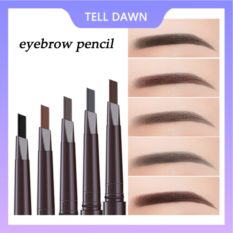 (Hàng Mới Về) Bút Chì Kẻ Lông Mày 5 Màu Tự Nhiên Kháng Nước Không Nở Kèm Cọ | BigBuy360 - bigbuy360.vn